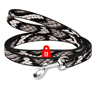 Повідець для котів та дрібних порід собак нейлоновий WAUDOG Nylon, малюнок "Змія"