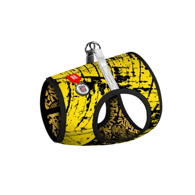 Шлея для собак м'яка WAUDOG Clothes з QR паспортом, малюнок "Бетмен ескіз"