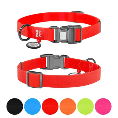 Нашийник для собак водостійкий WAUDOG Waterproof c QR паспортом, пластикова пряжка-фастекс, червоний