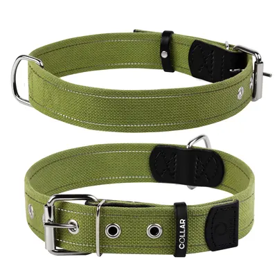 Нашийник для собак бавовняна тасьма CoLLaR Брезент, зелений