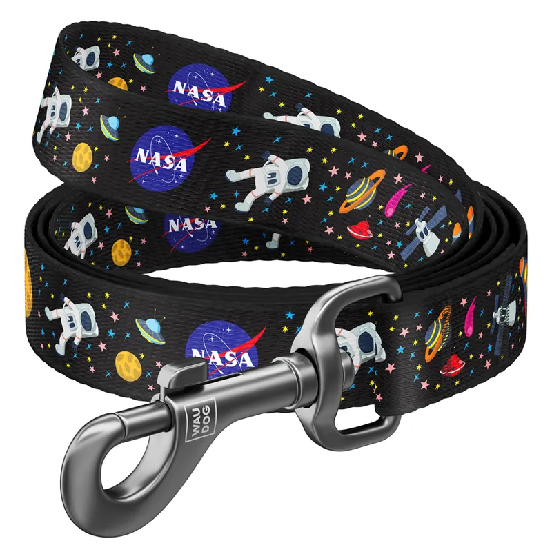 Повідець для собак нейлоновий WAUDOG Nylon, малюнок "NASA"
