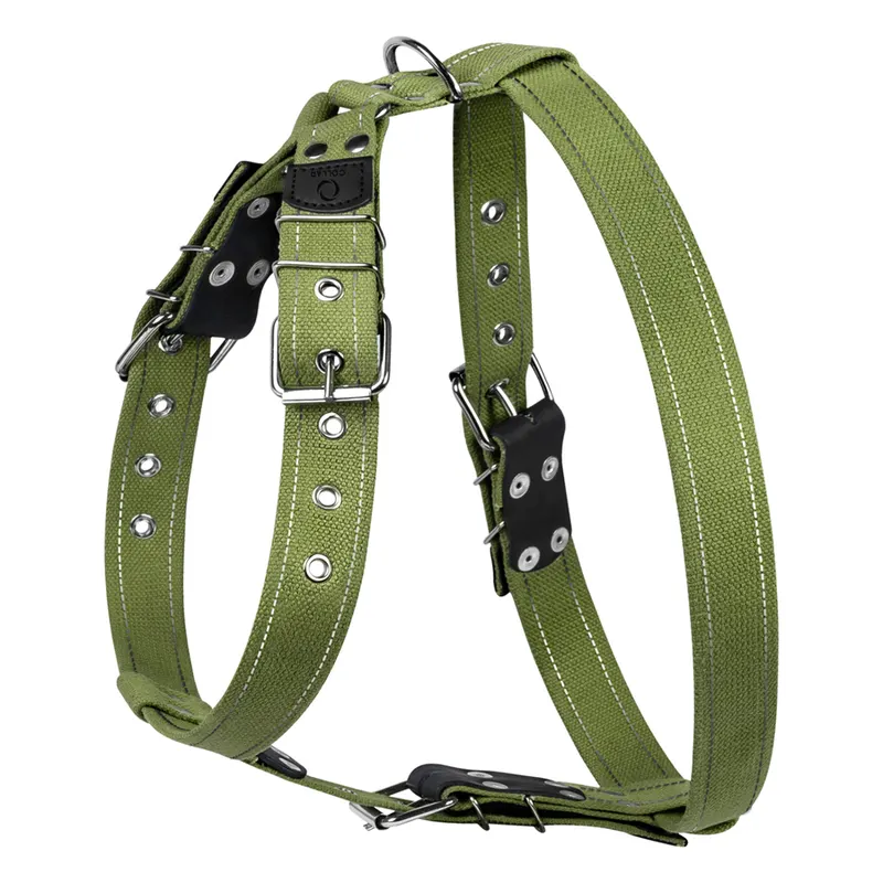 Шлея бавовняна тасьма CoLLaR Брезент для великих собак, зелений