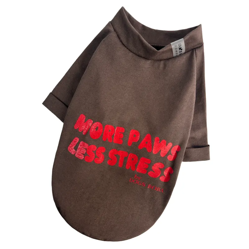 Футболка Less Stress шоколад