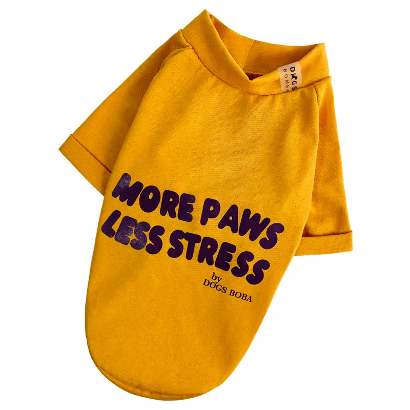 Футболка Less Stress жовта